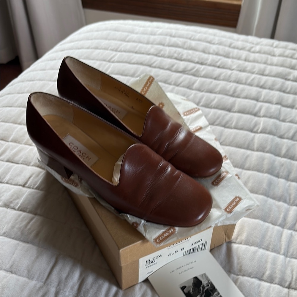 Coach Women's Rich Brown Leather Loafers